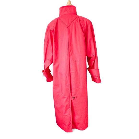 Vintage London Fog HOT pink floral lining padded shoulder raincoat size LP XLP - Picture 7 of 10